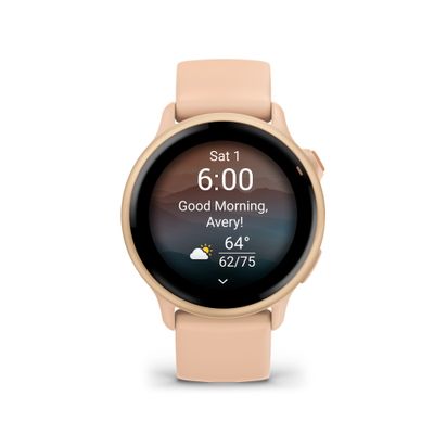 Garmin Vivoactive 6 Smartwatch Metallic Pink Dawn cu Curea Pink Dawn