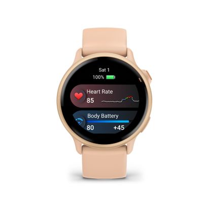 Garmin Vivoactive 6 Smartwatch Metallic Pink Dawn cu Curea Pink Dawn