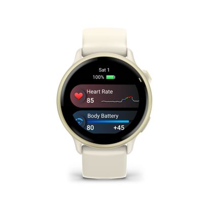 Garmin Vivoactive 6 Lunar Gold cu Curea Bone