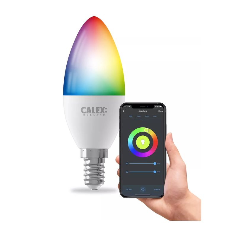 Calex Set 2x Bec Smart LED E14 B35 RGB Lumina Alba Calda 4.9W.1.jpg