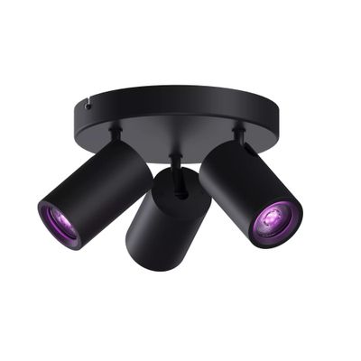 Calex Plafoniera LED Smart Rotunda 3 Spoturi Rotative Bec GU10 Inclus Dimabil Negru