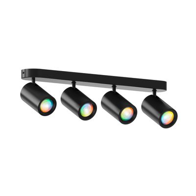 Calex Plafoniera LED Smart Ovala 4 Spoturi Rotative Bec GU10 Inclus Dimabil Negru