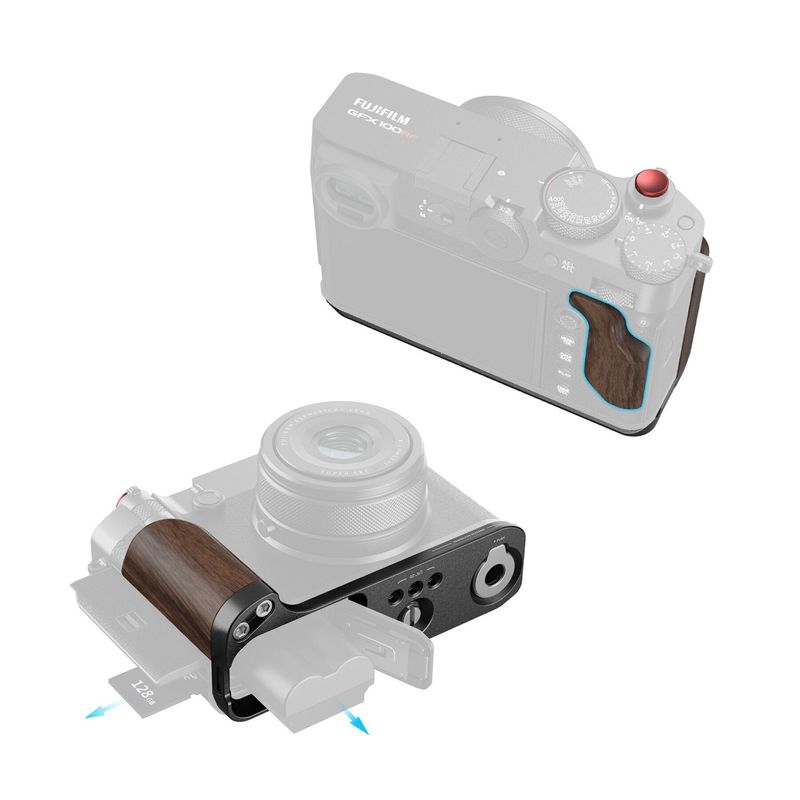 SmallRig 5266 L-Shape Mount Placuta cu Maner din Lemn pentru Fujifillm GFX100RF Negru.3.jpg