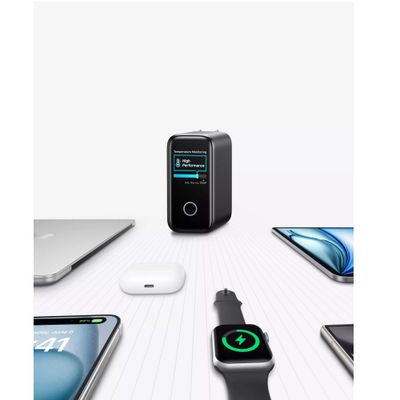 Anker 140W Digital Display Incarcator Retea  3x USB-C 1x USB-A PD 3.1 Cablu USB-C Negru