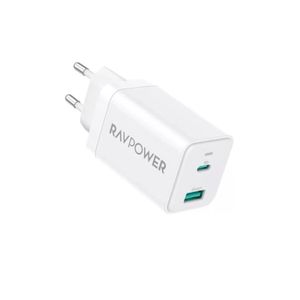 RAVPower RP-PC171PD GaN 45W Incarcator de Retea USB-A USB-C Power Delivery Alb
