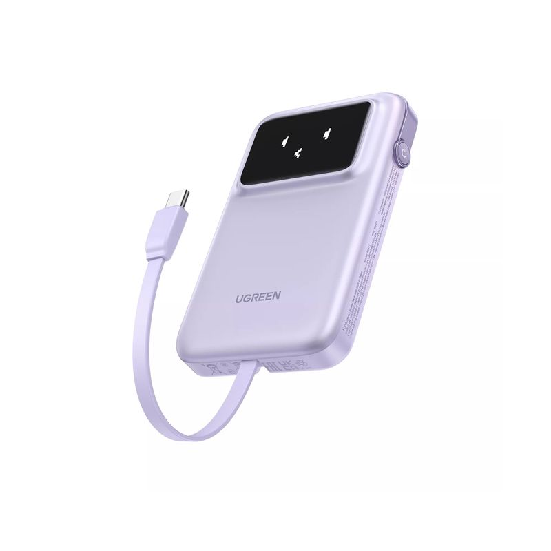 Ugreen Uno Baterie Externa 10.000 mAh 30W Cablu USB-C Violet.1.jpg