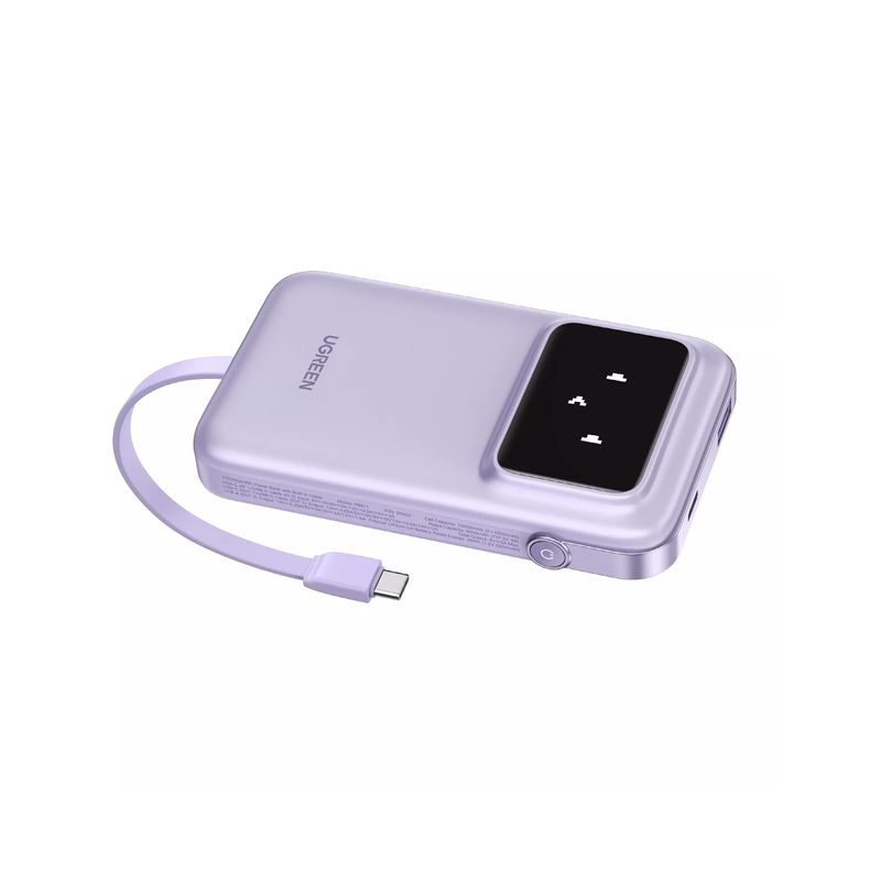 Ugreen Uno Baterie Externa 10.000 mAh 30W Cablu USB-C Violet.3.jpg