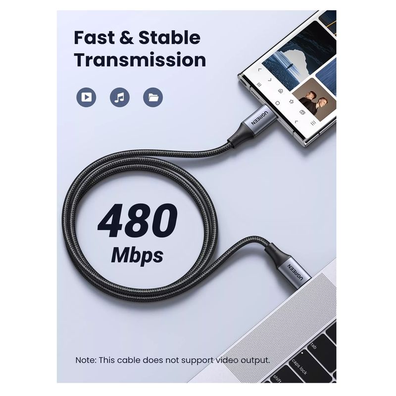 Ugreen USB-C la USB-C 240W Cablu Super Fast Power Delivery 1m Negru.2.jpg