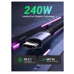 Ugreen USB-C la USB-C 240W Cablu Super Fast Power Delivery 1m Negru.3.jpg