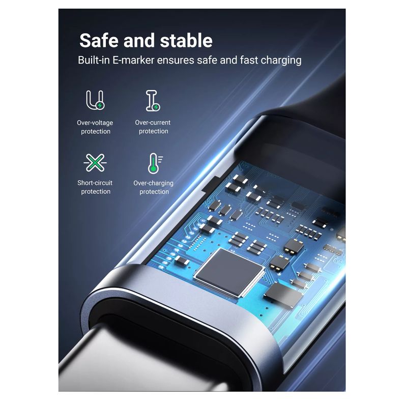 Ugreen Cablu USB-C la USB-C cu Unghi Drept 1m Negru.4.jpg