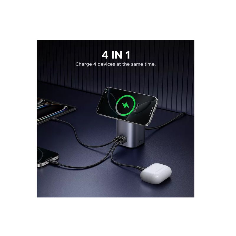 Ugreen Nexode 65W GaN 15W Qi2 Statie de Incarcare Wireless Stand 1x USB-A 2x USB-C Gri.5.jpg