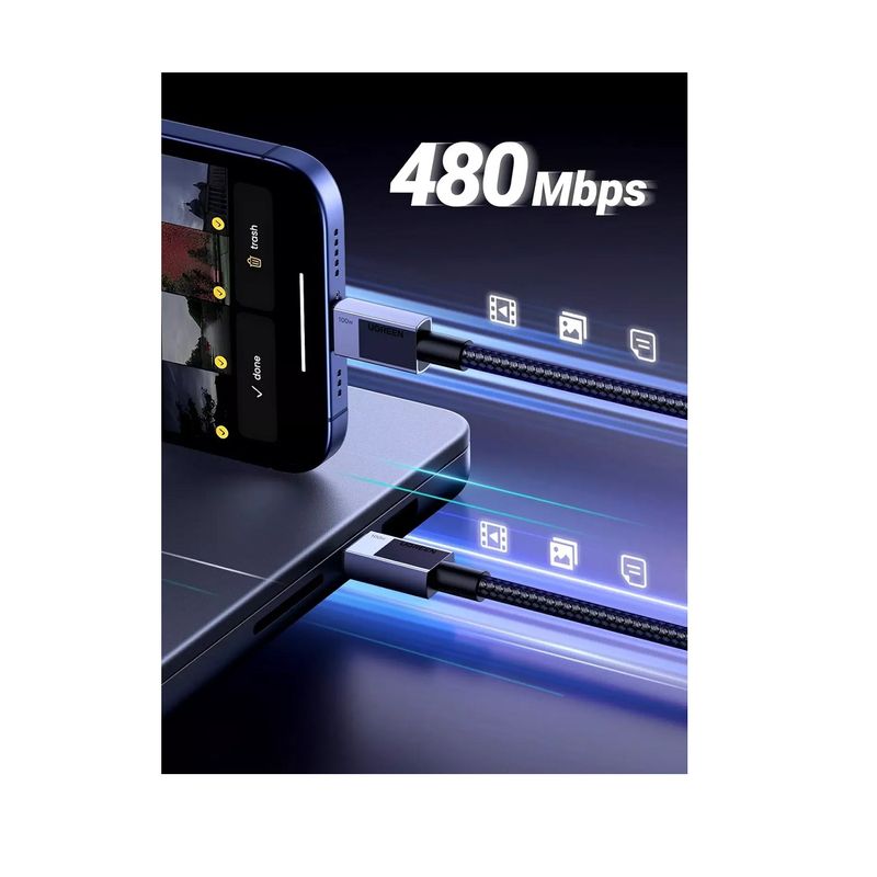Ugreen Cablu Super Fast Power Delivery USB-C la USB-C 100W  0.5m Negru.2.jpg