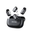 Boya Mini-12 Sistem Microfon Wireless Ultra Mini 2.4 GHz 2TX + 2RX Negru