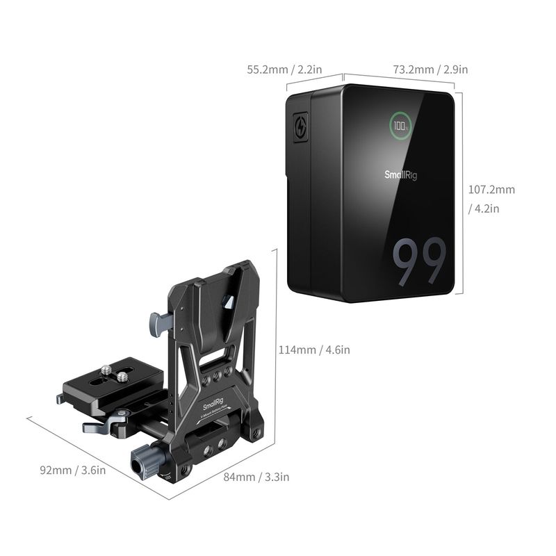 SmallRig 5046 VB99 Pro Mini Kit Baterie cu Placuta V-Lock Rabatabila.6.jpg