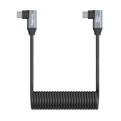 SmallRig 4793 Cablu de Date Spiralat USB-C cu Unghi Drept la USB-C cu Unghi Drept